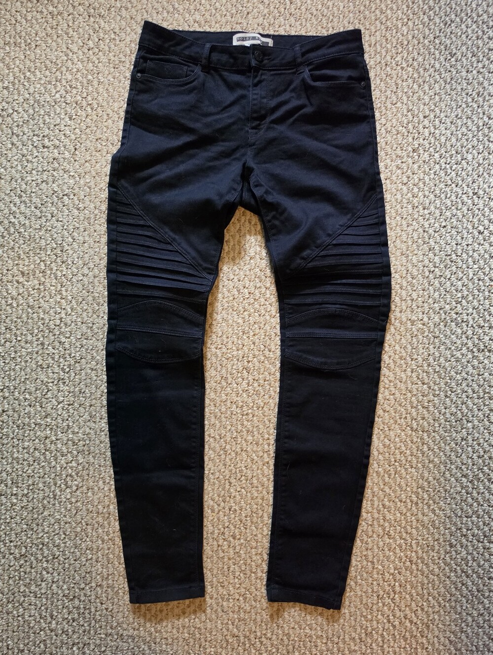 Noisy May Women's Dark Denim Biker-Style Skinny Jeans
